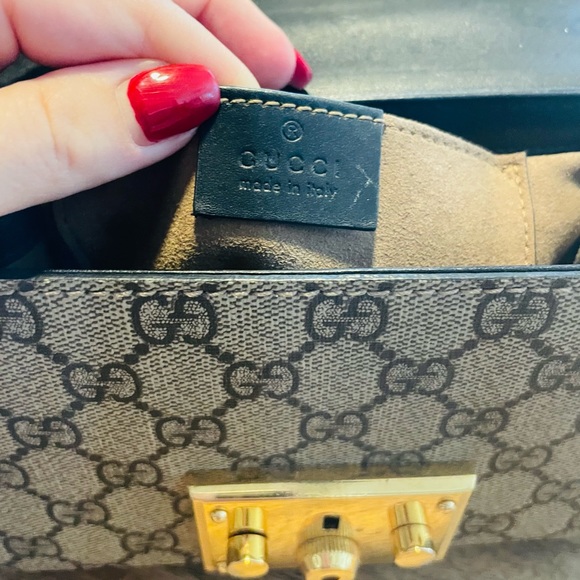 Gucci Small Padlock GG Canvas Leather Chain Shoulder Bag - Picture 12 of 15